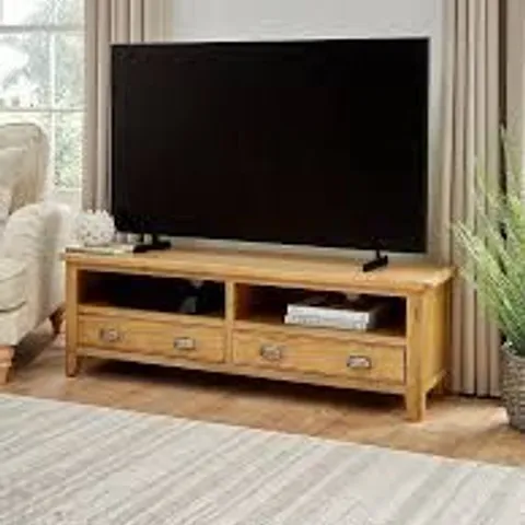 BOXED WOODLAND LARGE TV UNIT - OAK - FITS UP TO 55 INCH TV (1 BOX)