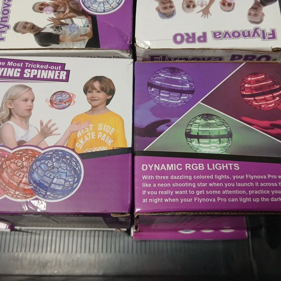 LOT OF 9 FLYNOVA PRO RGB FLYING SPINNERS