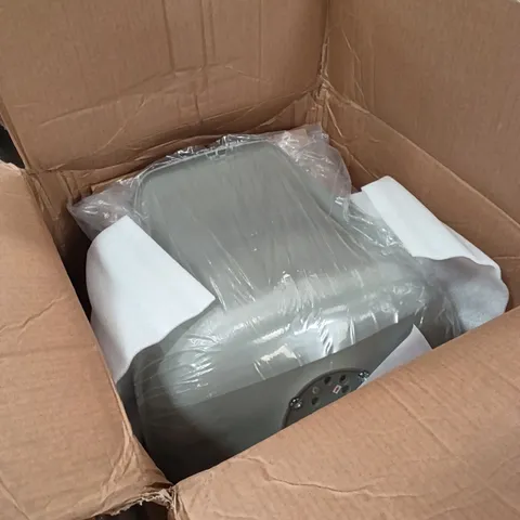 BOXED NERO UPHOLSTERED DINING CHAIRS (SET OF 4) - LIGHT GREY/WOOD LEGS (1 BOX)