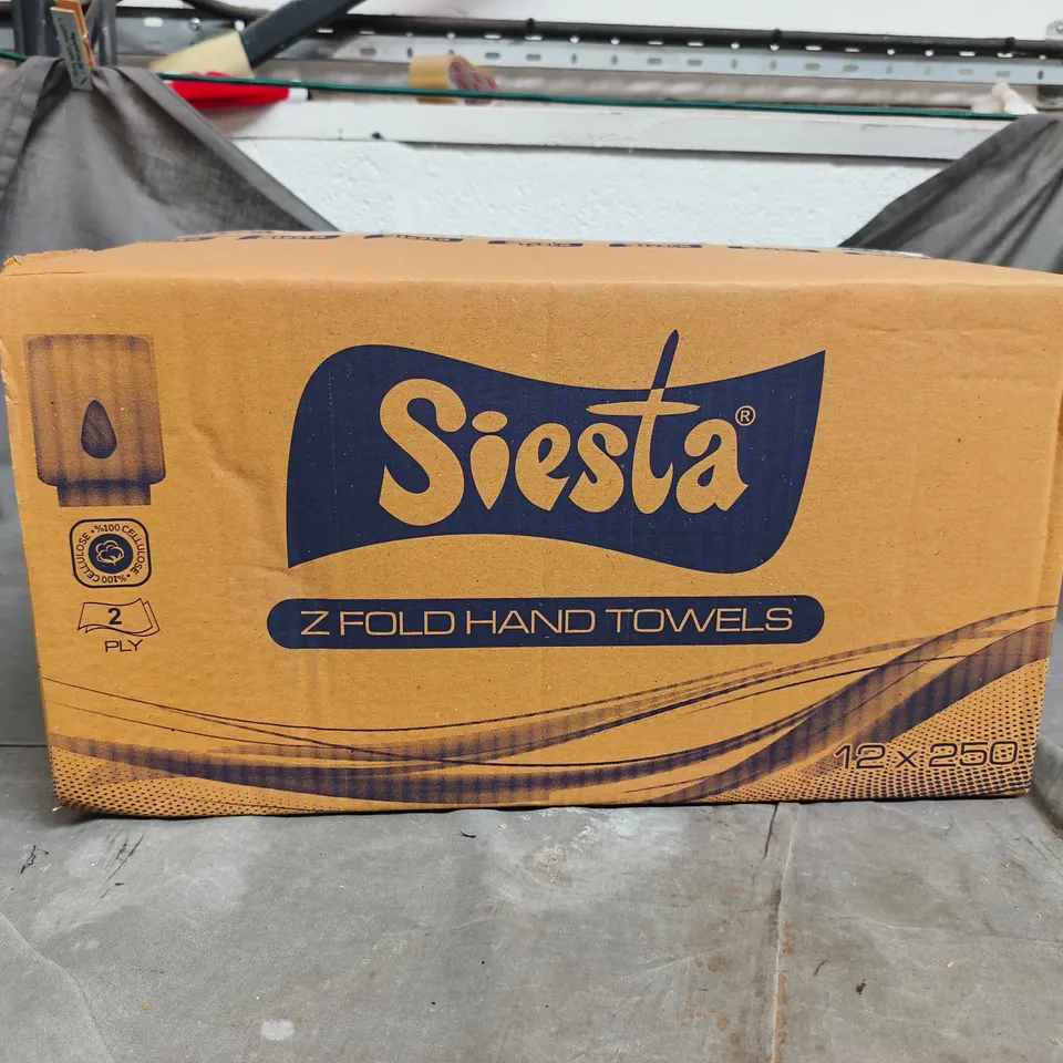 SIESTA Z FOLD HAND TOWELS 12 X 250 BOXED
