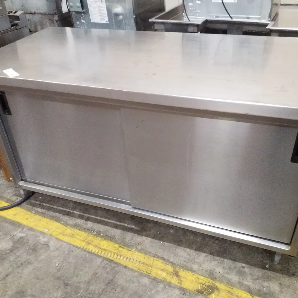 COMMERCIAL STAINLESS STEEL WARMING/HOLDING CABINET WITH SLIDING DOORS