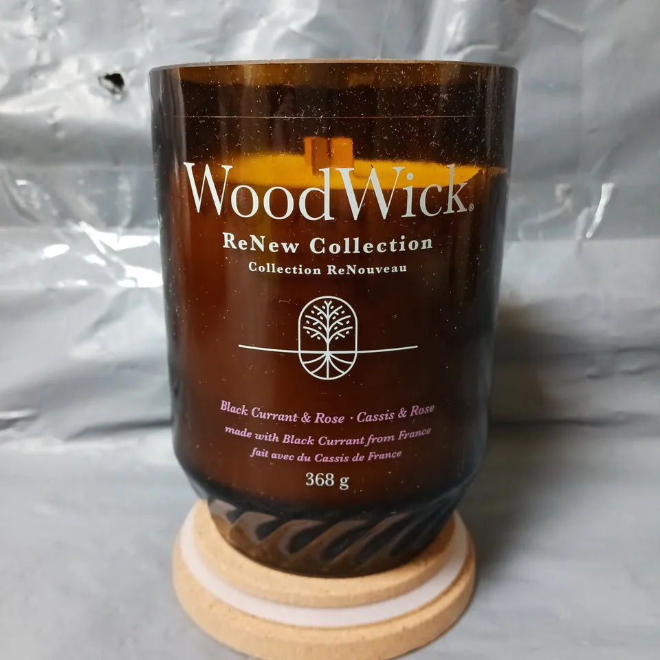 WOOD WICK RENEW BLACK CURRANT & ROSE LARGE CANDLE