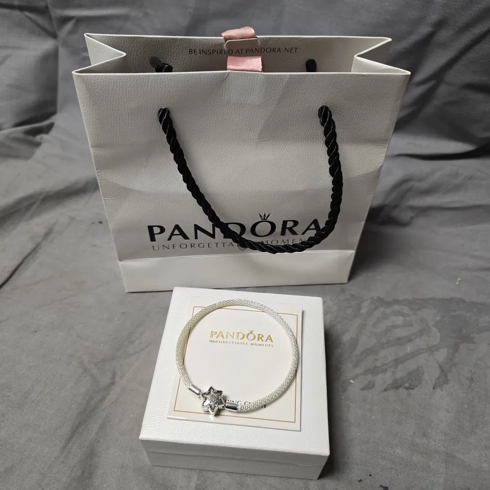 PANDORA SILVER MESH BRACELET WITH STAR CHARM S925 ALE