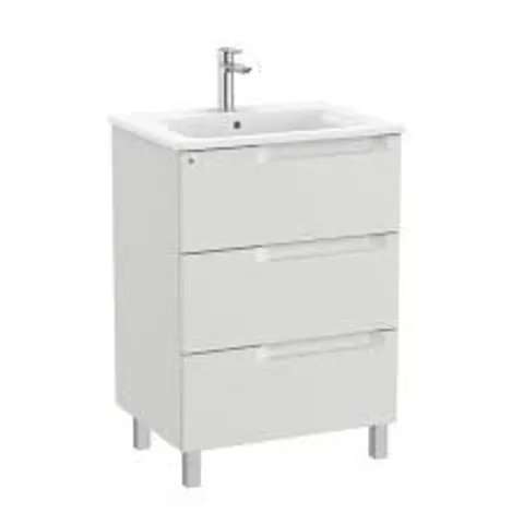 BRAND NEW BOXED ROCA ALEYDA 600 X 460MM STANDARD 3 DRAWER UNIT BASE ONLY - PEBBLE GREY