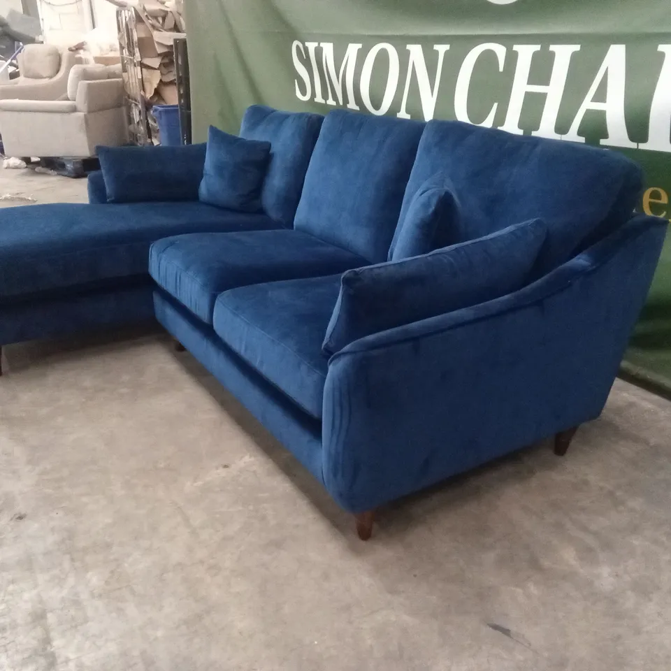 MELBERN 3 SEATER CORNER SOFA - NAVY