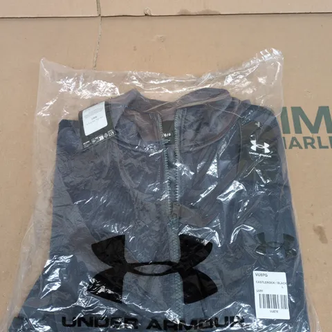 UNDER ARMOUR RIVAL KNIT TRACK SUIT β CASTLE ROCK / BLACK, MEN'S UK SIZE L (TWO PIECE SET)