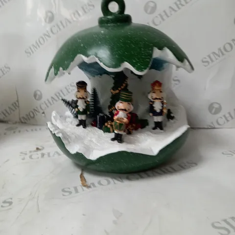 BOXED SANTAS EXPRESS PRE-LIT SPHERE WITH CHRISTMAS CHARACTER SCENE