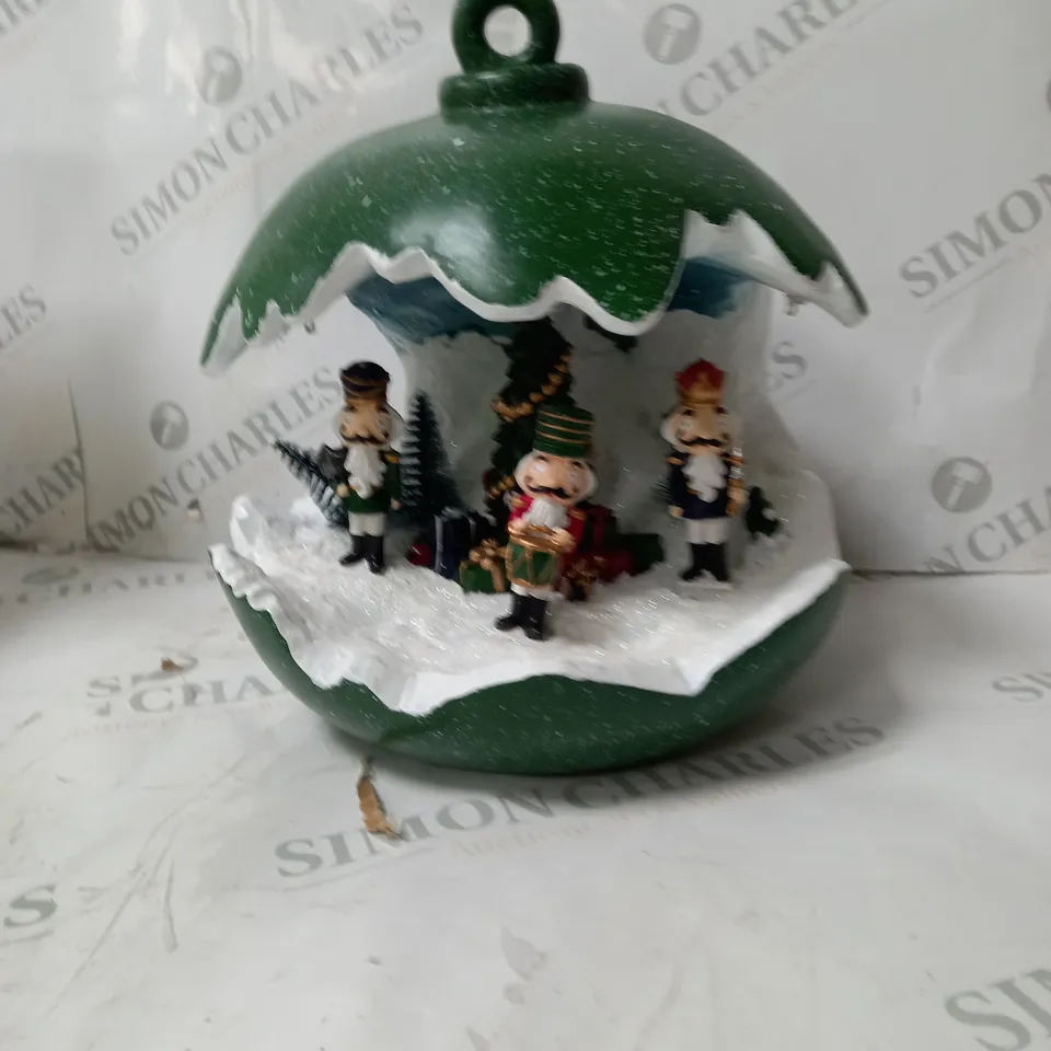 BOXED SANTAS EXPRESS PRE-LIT SPHERE WITH CHRISTMAS CHARACTER SCENE