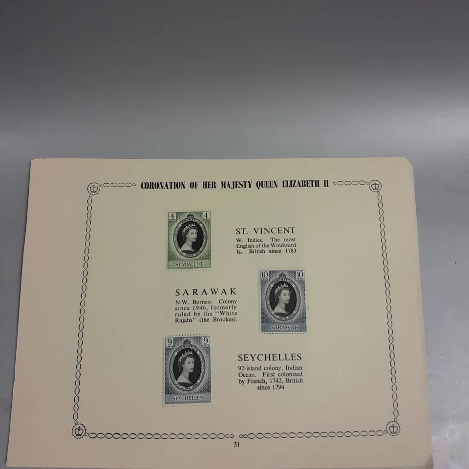 CORONATION OF HER MAJESTY QUEEN ELIZABETH II BRITISH COLONIES STAMP COLLECTION 