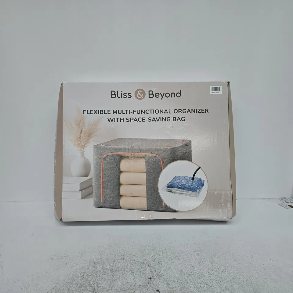 BLISS AND BEYOND FLEXIBLE MULTI FUNCTIONAL ORGANIZER WITH SPACE SAVING BAG