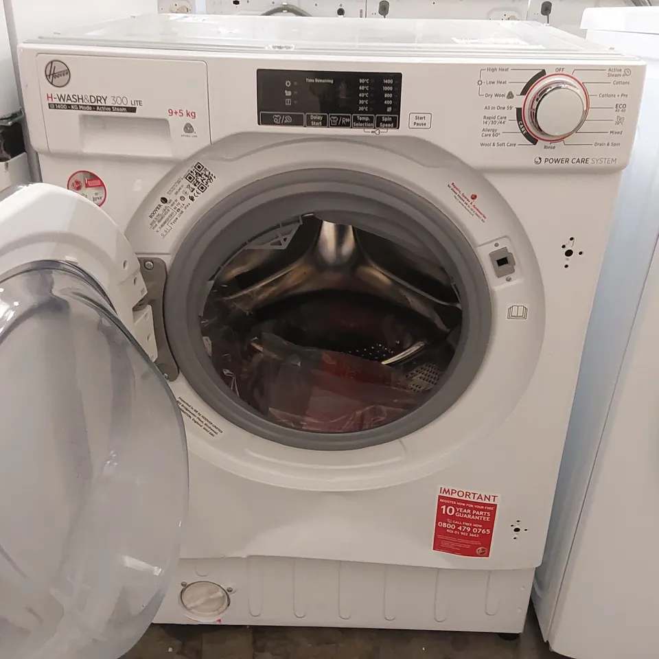 HOOVER H-WASH&DRY 300 LITE HBDS495D1ACE INTEGRATED 9KG / 5KG WASHER DRYER WITH 1400 RPM - WHITE - E RATED