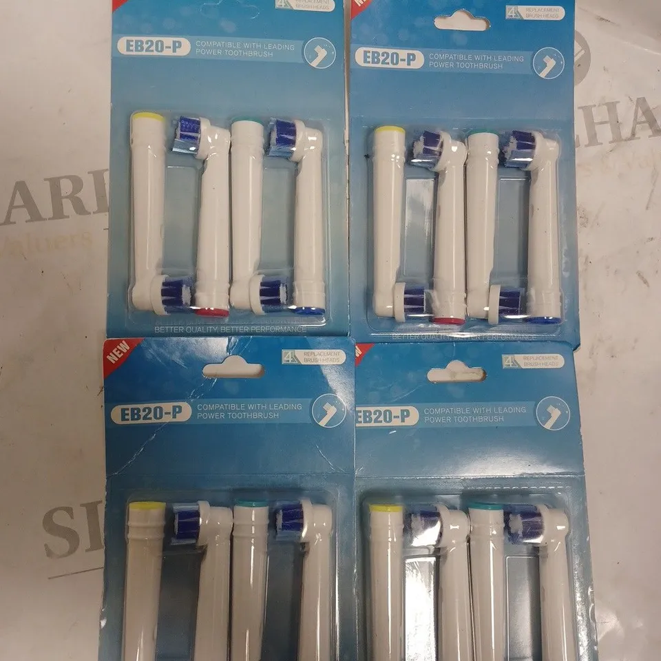 FOUR PACKS OF EB20-P ELECTRIC TOOTHBRUSH HEADS 