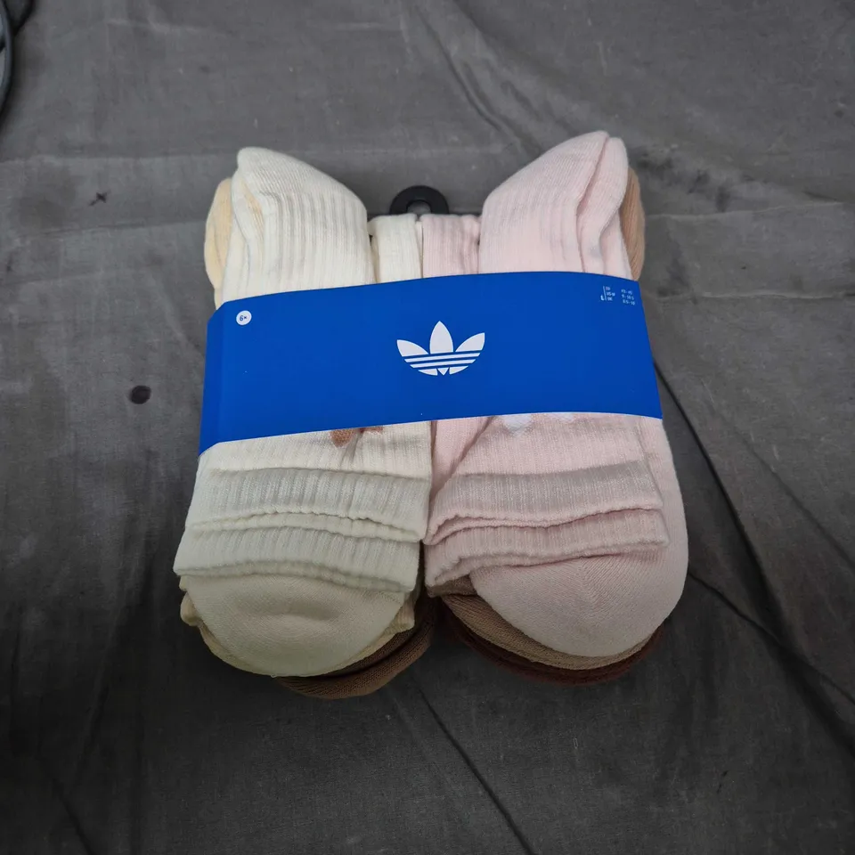 ADIDAS MEN'S CREW SOCKS – 6 PACK, LARGE (UK 8.5-10)