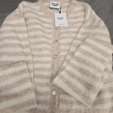 MINKA DINK LADIES WOOLLEN CARDIGAN BEIGE SIZE LARGE