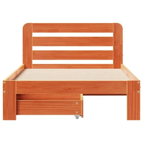 BOXED CLASSICLIVING BED FRAME WITHOUT MATTRESS WAX BROWN 90×200 PARTS