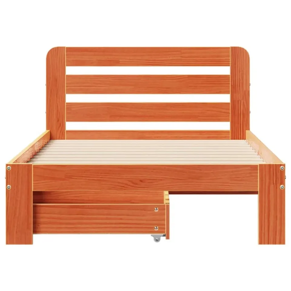 BOXED CLASSICLIVING BED FRAME WITHOUT MATTRESS WAX BROWN 90×200 PARTS