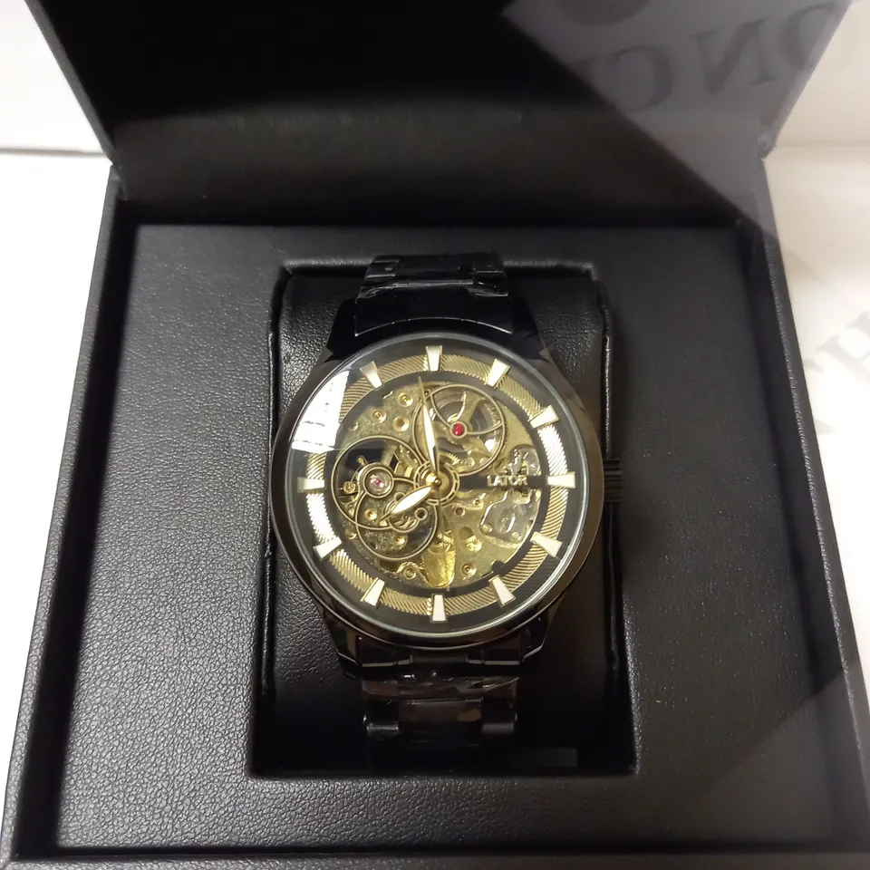 LATOR CALIBRE PART SKELETON GOLD FACE BRACELET STRAP WATCH RRP £550