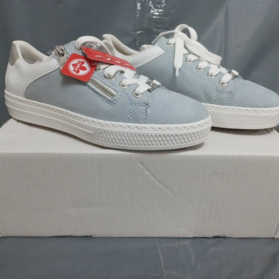 RIEKER LEATHER TRAINERS IN BLUE SIZE 6