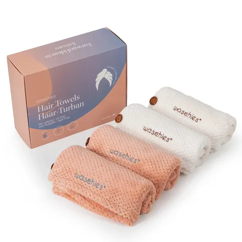 WASCHIES 4 PIECE MICROFIBRE HAIR TURBAN TOWEL