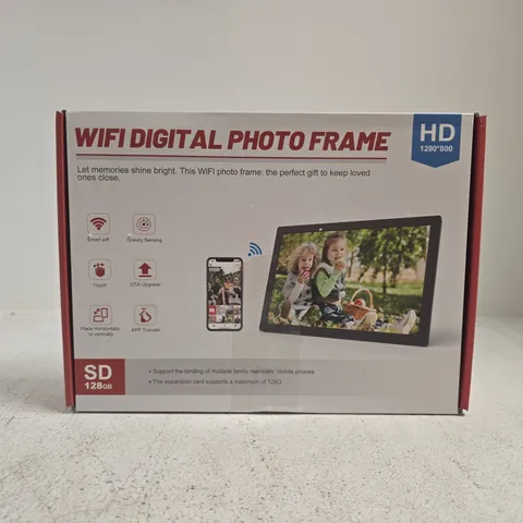 WIFI DIGITAL PHOTO FRAME – HD 1280X800, 128GB SD CARD