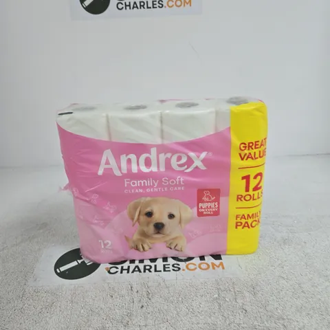 ANDREX FAMILY SOFT TOILET PAPER – 12 ROLL PACK