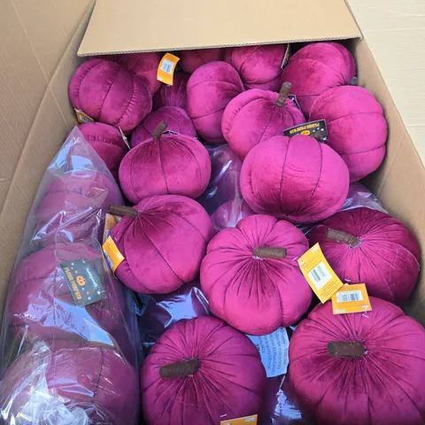 BOX OF APPROXIMATELY 80 HOBBYCRAFT PLUSH PUMPKIN β PURPLE