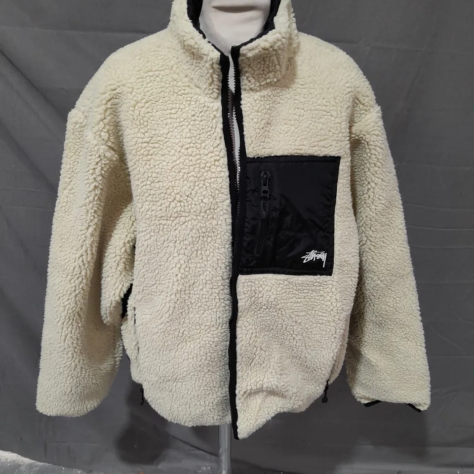 STUSSY 8 BALL FLEECE JACKET - MEDIUM