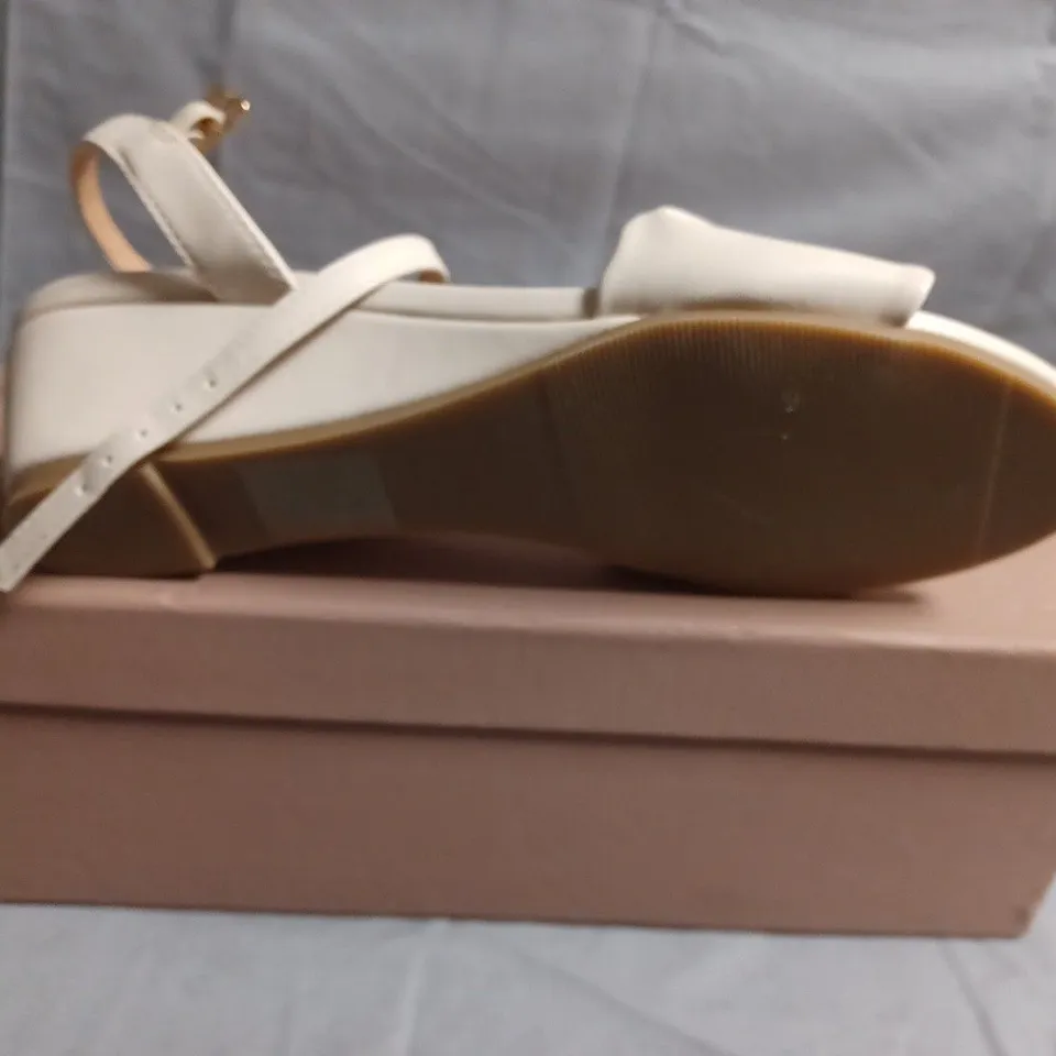 CREAM BOW-FRONT SANDALS, WOMEN'S – OPEN-TOE WITH ANKLE STRAP UK SIZE 3