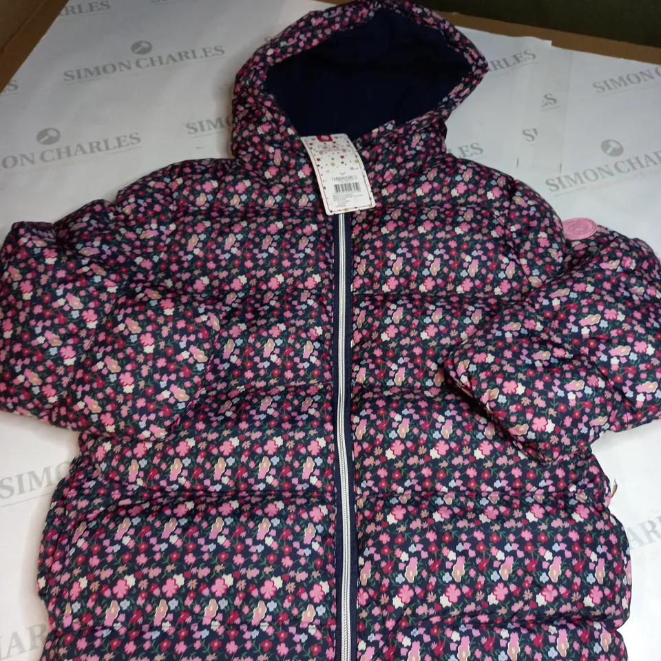 THREADGIRLS FLORAL PATTERN BUBBLE COAT SIZE 7-8 YEARS