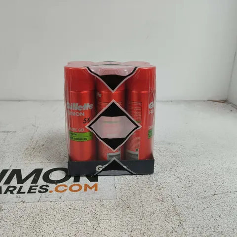 SET OF 6 GILLETTE FUSION SHAVE GEL