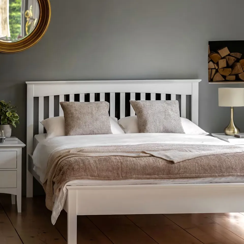 BOXED M&S HASTING BED - WHITE // SIZE: KING (2 BOX)
