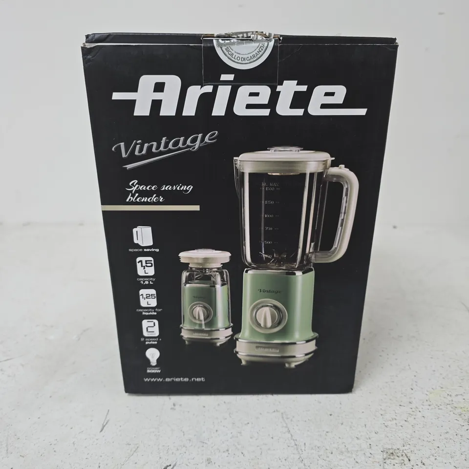ARIETE VINTAGE SPACE-SAVING BLENDER – BOXED