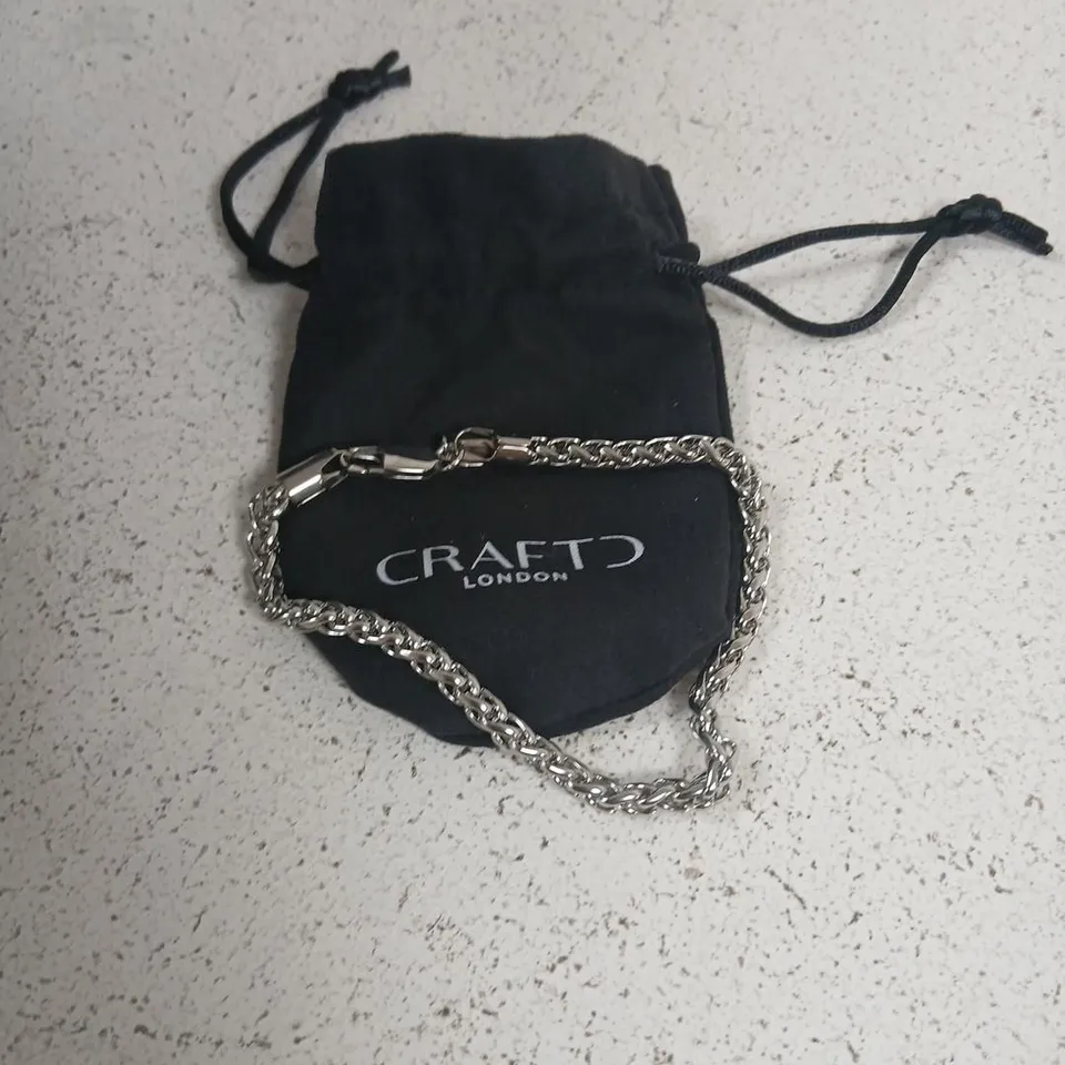 CRAFT LONDON SILVER-TONE CURB-LINK BRACELET