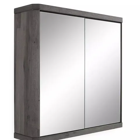 HARLEM 2 DOOR MIRRORED BATHROOM WALL CABINET - BLACK OAK