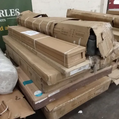 PALLET OF ASSORTED INCOMPLETE DESIGNER FURNITURE AND FURNITURE PARTS