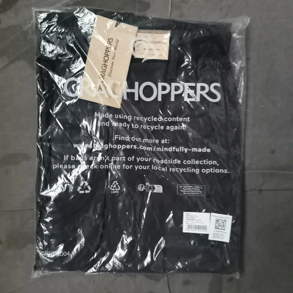 CRAGHOPPERS KIWI CLASSIC TROUSERS IN BLACK PEPPER SIZE 34R