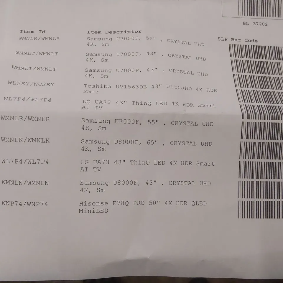 PALLET CONTAINING A LARGE QUANTITY OF ASSORTED DAMAGED TVs