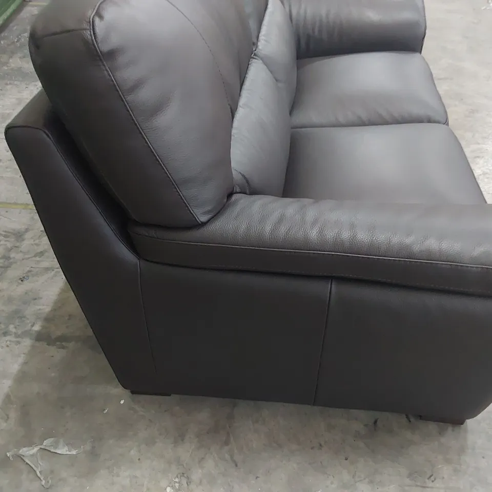 QUALITY ITALIAN DESIGNER VIRGILO POWER RECLINING TWO SEATER SOFA BROWN LEATHER