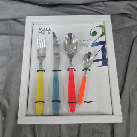 ARCUCCI HOME 24 PIECE NEON HOUSE PARTY CUTLERY SET