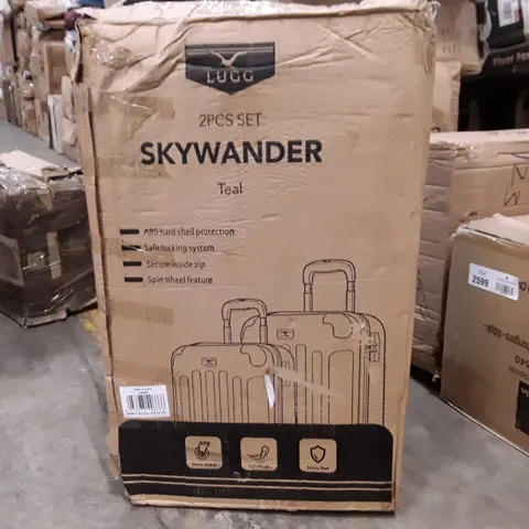 BOXED LUGG 2 PIECE SET SKYWANDER SUITCASES - TEAL