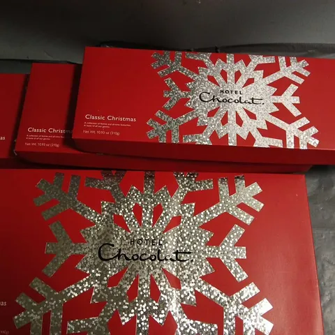 LOT OF 4 BOXED OF HOTEL CHOCOLAT CLASSIC CHRISTMAS CHOCOLATES