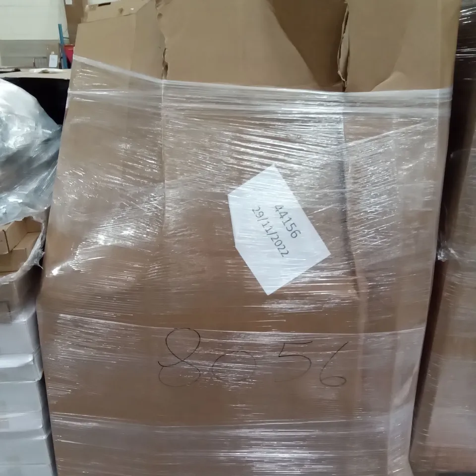 PALLET OF ASSORTED ITEMS INCLUDING KINGAVON BLACK CONVECTOR HEATER, STORAGE CHEST, CONCISE HOME ELECTRIC CLOTHES DRYER, CONTOUR HI-LOW MEMORY FOAM PILLOW, JAJALUYA OFFICE CHAIR