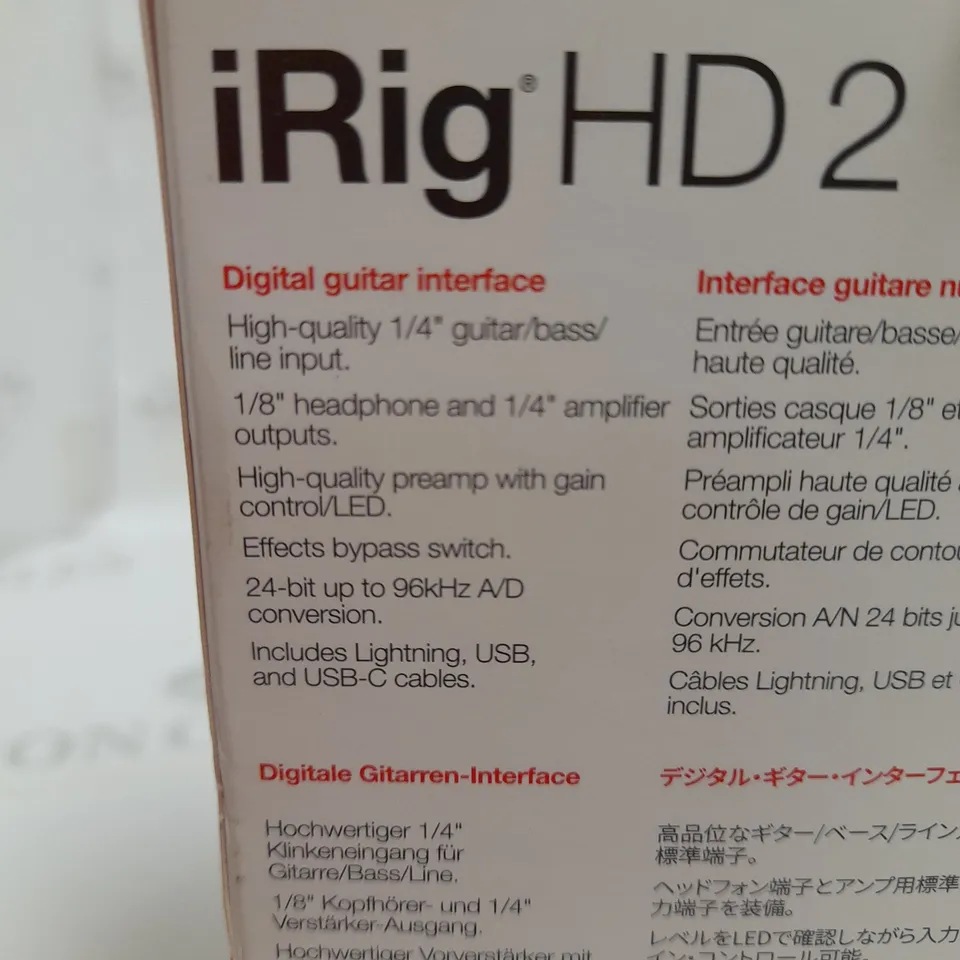 IK MULTIMEDIA IRIG HD 2 GUITAR INTERFACE