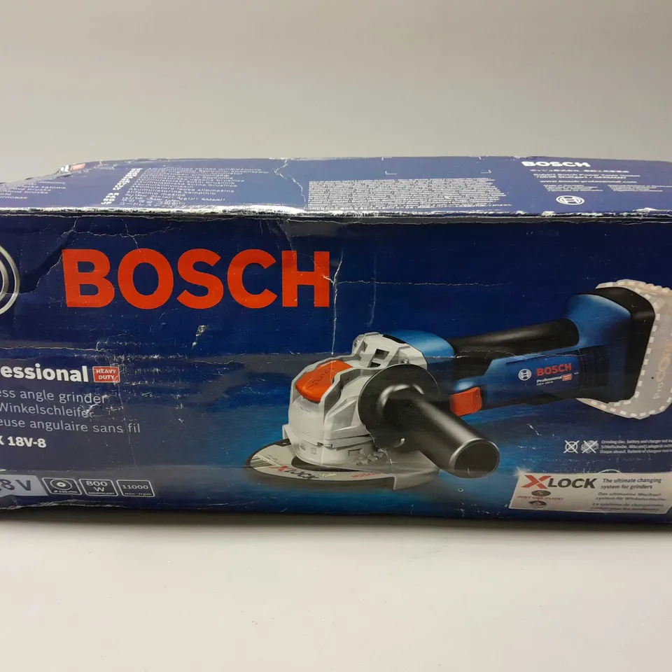 BOXED BOSCH PROFESSIONAL CORDLESS ANGLE GRINDER (GWX 18V-8)