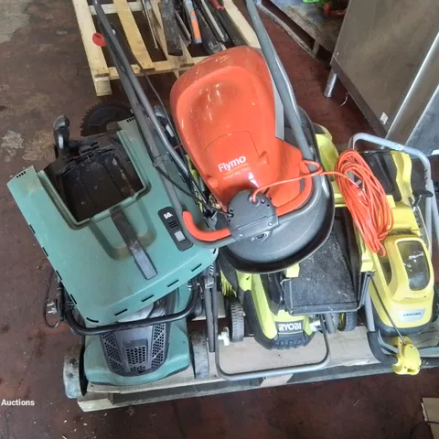 PALLET CONTAINING 5 MIXED LAWNMOWERS IN VARIOUS MAKES AND MODELS 