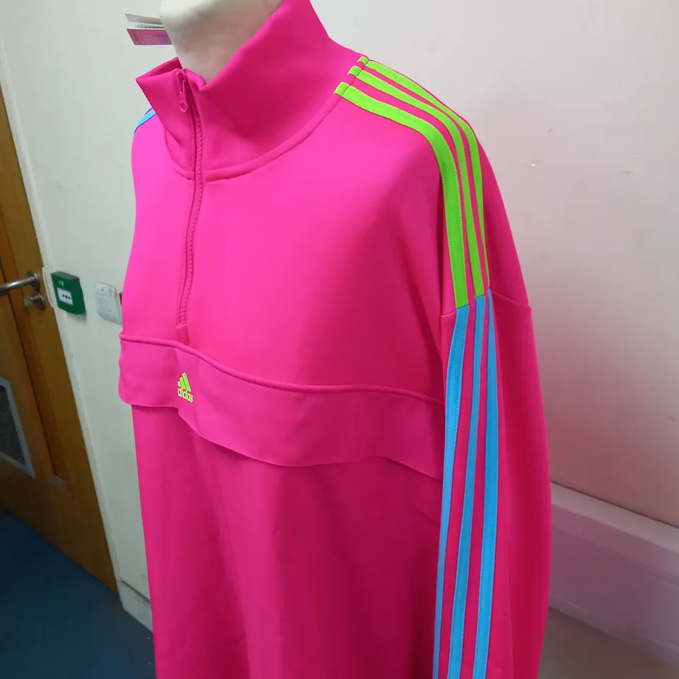 ADIDAS LOGO HALF ZIP SHIRT SIZE 2XL