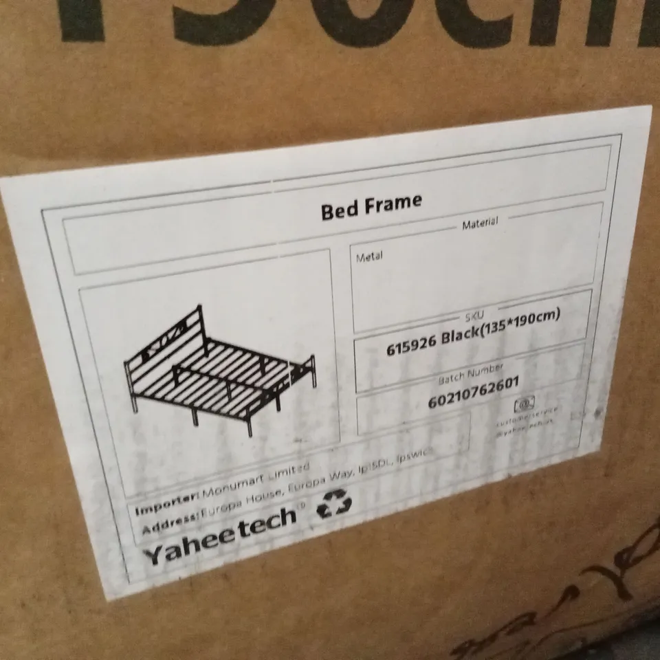 BOXED YAHEETECH BED FRAME - BLACK // SIZE: DOUBLE (1 BOX)