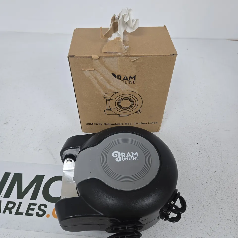 RAM ONLINE 30M GREY RETRACTABLE CLOTHES LINE REEL