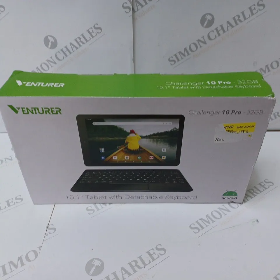 BRAND NEW BOXED VENTURER CHALLENGER 10 PRO 10.1" ANDROID TABLET WITH DETACHABLE KEYBOARD - BLACK 32GB