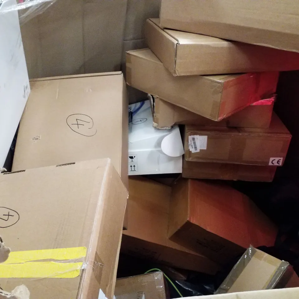 PALLET OF ASSORTED PRODUCTS INCLUDING EV AC CHARGER, ELECTRIC FOOT MASSAGER, FOAM BULLET TOY GUN